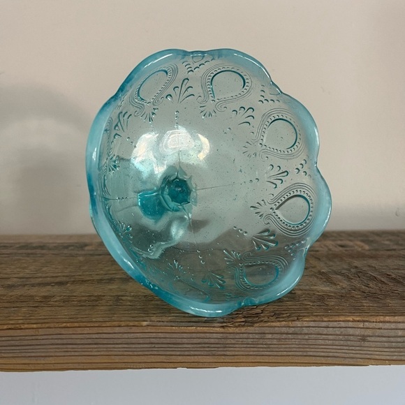 Compote Blue Opalescent Glass 1903 /compote dish - Picture 3 of 4